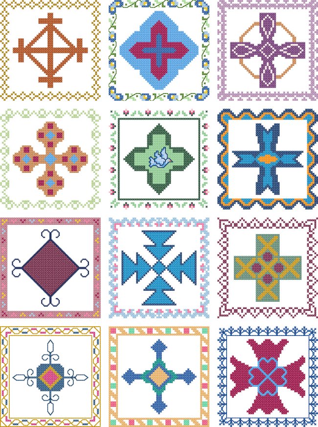  Crosses with Borders machine embroidery designs